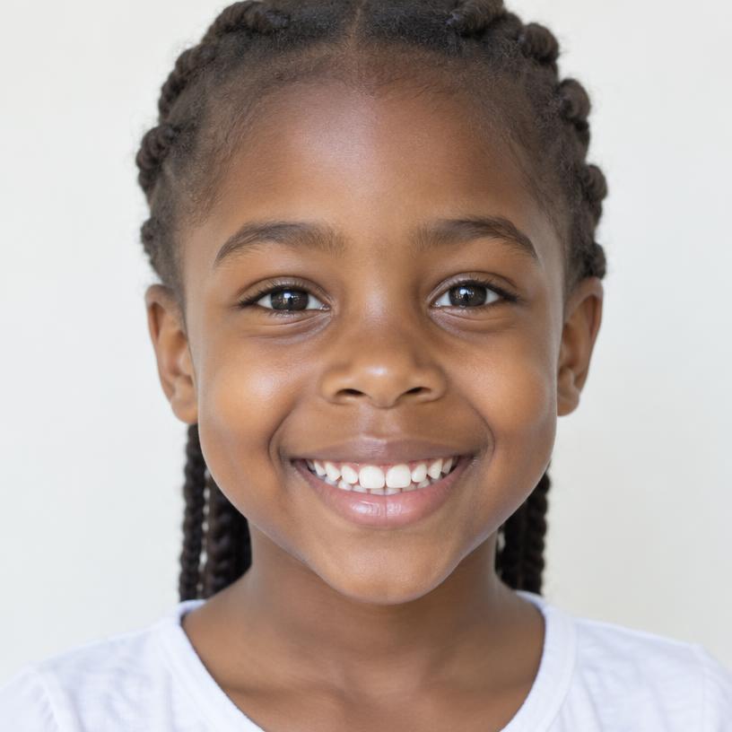 Good photo: one smiling child facing the camera in bright light